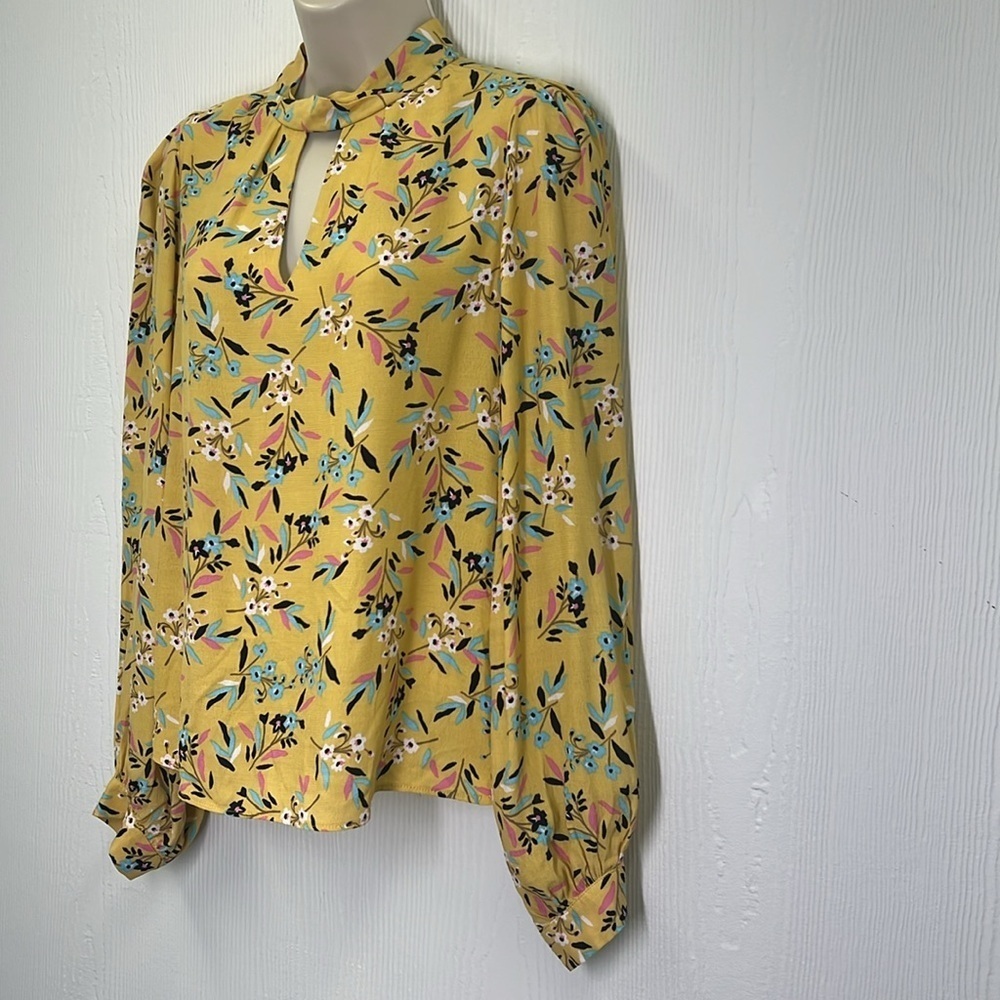 Anthropologie - Maeve Meadowsweet Colorful Floral Long Sleeve Blouse Size 0 - Picture 6 of 15